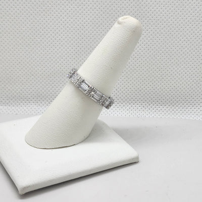 Brand New Sterling Silver 925 White Gemstone & CZ Ring Brand New Sterling Silver 925 White Gemstone & CZ Ring