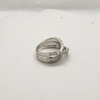 Brand New Sterling Silver 925 Crossover Cz Ring Brand New Sterling Silver 925 Crossover Cz Ring