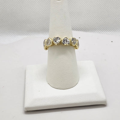 Brand New Sterling Silver 925 Multi White Hearts Ring Brand New Sterling Silver 925 Multi White Hearts Ring