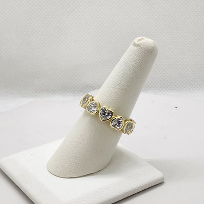 Brand New Sterling Silver 925 Multi White Hearts Ring Brand New Sterling Silver 925 Multi White Hearts Ring