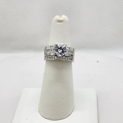 Brand New Sterling Silver 925 2pc cz Gemstone Ring Brand New Sterling Silver 925 2pc cz Gemstone Ring