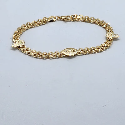Brand New Brazilian 18k Gold Filled Evil Eye Hamsa Bracelet Brand New Brazilian 18k Gold Filled Evil Eye Hamsa Bracelet