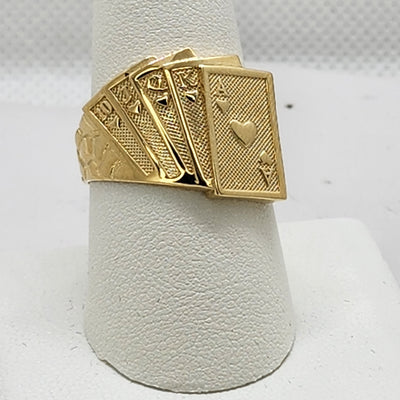 Brand New Sterling Silver 925 Royal Flush Poker Nugget Ring Brand New Sterling Silver 925 Royal Flush Poker Nugget Ring