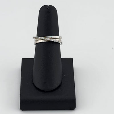 Brand New Sterling Silver 925 Crossover cz Ring Brand New Sterling Silver 925 Crossover cz Ring