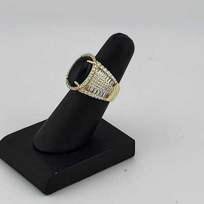 Brand New Sterling Silver 925 Onyx Oval Cz Ring Brand New Sterling Silver 925 Onyx Oval Cz Ring