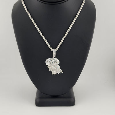 Brand New Sterling Silver 925 Jesus Side Face Necklace Brand New Sterling Silver 925 Jesus Side Face Necklace