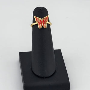 Delicate Pink Butterfly Brass Ring – Trendy Gift for Her Delicate Pink Butterfly Brass Ring – Trendy Gift for Her