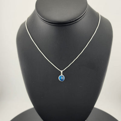 Sterling Silver 925 Evil Eye Pendant – Blue Charm Necklace for Protection Sterling Silver 925 Evil Eye Pendant – Blue Charm Necklace for Protection