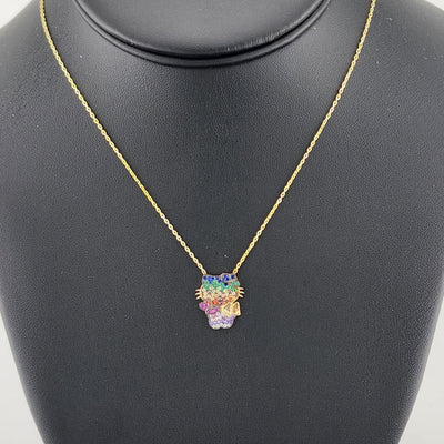 Colorful Hello Kitty Pendant Necklace – Sterling Silver 925 Colorful Hello Kitty Pendant Necklace – Sterling Silver 925