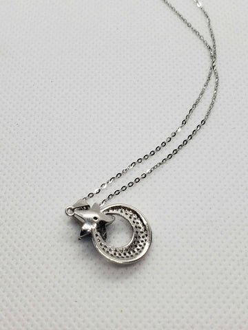 Brand New Sterling Silver 925 Blue Star with Moon Necklace