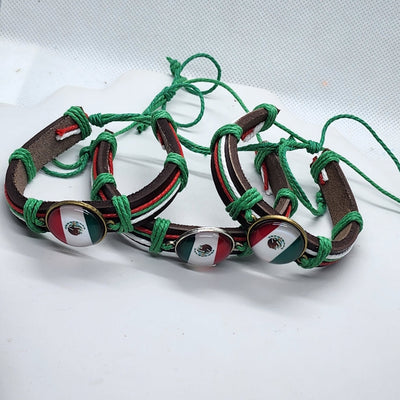 Brand New Mexican Flag Adjustable Bracelet Show your Mexican pride
