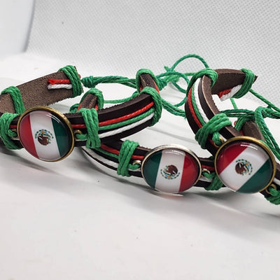 Brand New Mexican Flag Adjustable Bracelet Show your Mexican pride