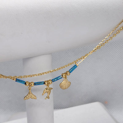 Brand New Brazilian 18k Gold Filled Ocean Inspired Anklet