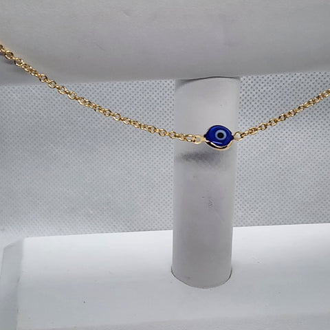 Brand New Brazilian 18k Gold Filled Blue Evil Eye Anklet