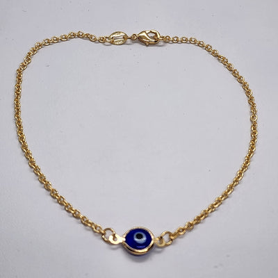 Brand New Brazilian 18k Gold Filled Blue Evil Eye Anklet