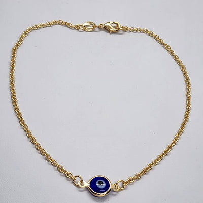 Brand New Brazilian 18k Gold Filled Blue Evil Eye Anklet