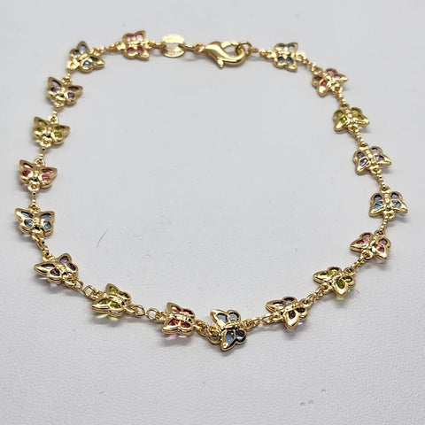 Brand New Brazilian 18k Gold Filled Multi Butterflies Anklet