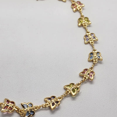 Brand New Brazilian 18k Gold Filled Multi Butterflies Anklet