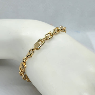 Brand New Brazilian 18k Gold Filled Bag Chain Bracelet