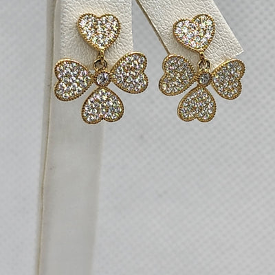 Brand New Sterling Silver 925 4 Hearts Earrings