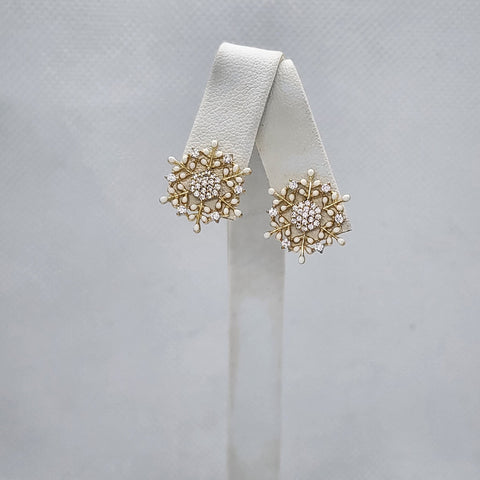 Brand New Sterling Silver 925 Snowflake Design Earrings