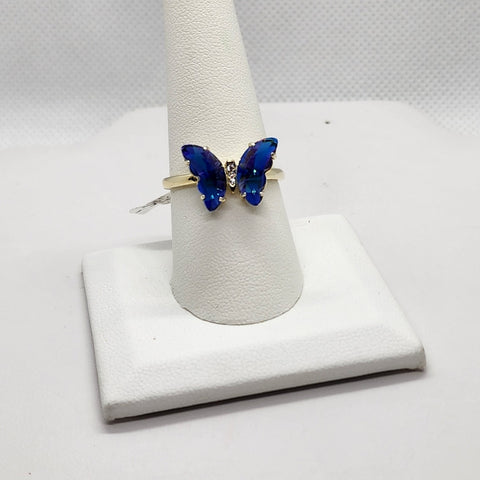 Brand New Sterling Silver 925 Blue Butterfly Ring