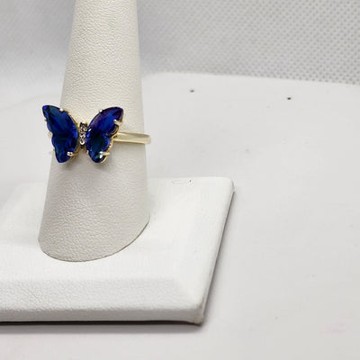 Brand New Sterling Silver 925 Blue Butterfly Ring