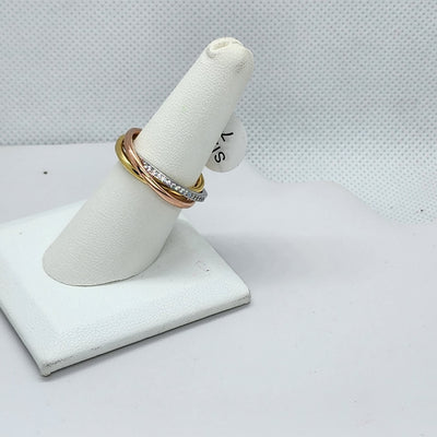 Brand New Sterling Silver 925 Tri Color Ring