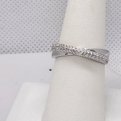 Brand New Sterling Silver 925 Cross Over Band Ring