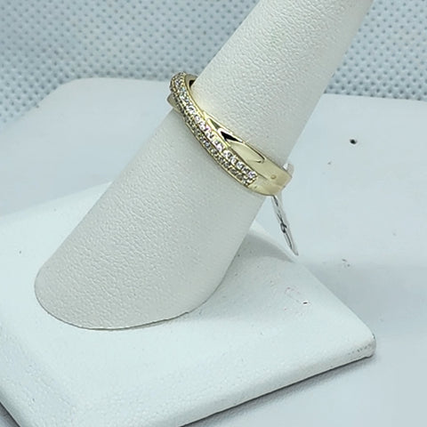 Brand New Sterling Silver 925 Cross Over Band Ring