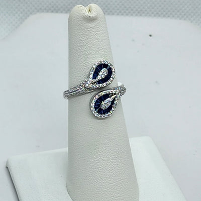 Brand New Sterling Silver 925 Multi Blue Gemstones Ring