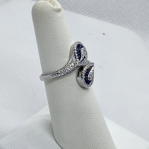 Brand New Sterling Silver 925 Multi Blue Gemstones Ring