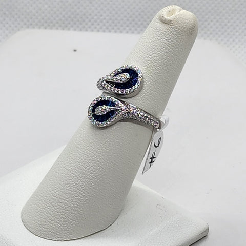 Brand New Sterling Silver 925 Multi Blue Gemstones Ring