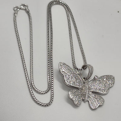 Brand New Sterling Silver 925 Butterfly Necklace