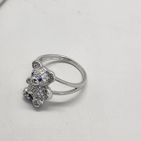 Brand New Sterling Silver 925 Teddy Bear Ring