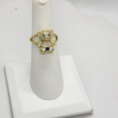 Brand New Sterling Silver 925 Teddy Bear Ring