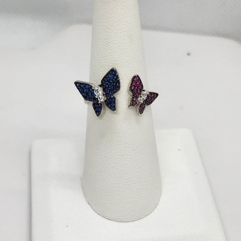 Brand New Sterling Silver 925 Double Butterfly Ring