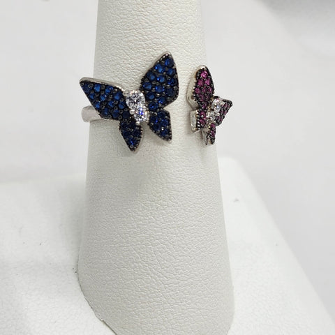 Brand New Sterling Silver 925 Double Butterfly Ring