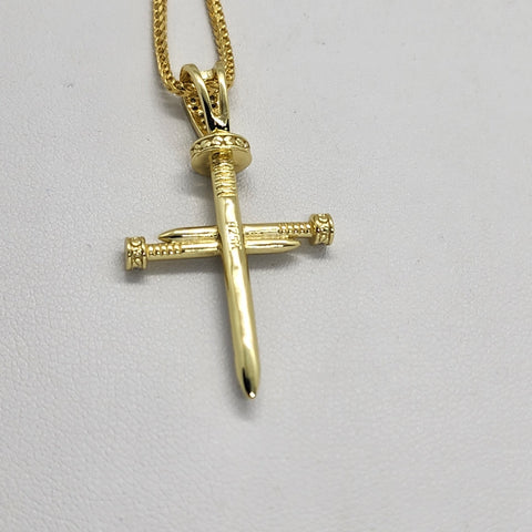 Brand New Sterling SIlver 925 Nail Cross Design Necklace