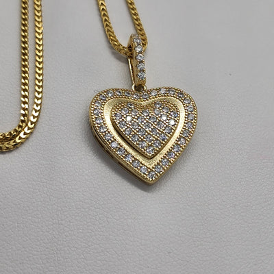 Brand New Sterling Silver 925 Double Heart Necklace