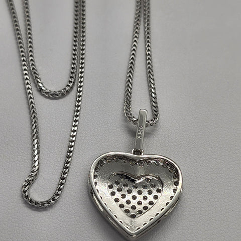 Brand New Sterling Silver 925 Double Heart Necklace