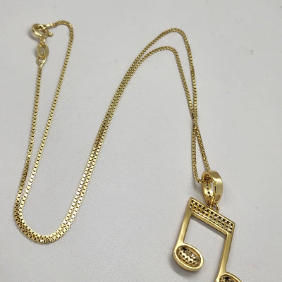 Brand New Sterling Silver 925 Music Note Necklace