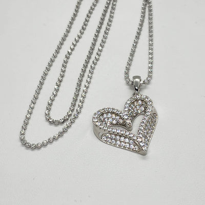 Brand New Sterling Silver 925 Heart Necklace