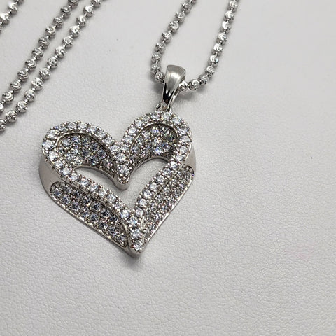 Brand New Sterling Silver 925 Heart Necklace