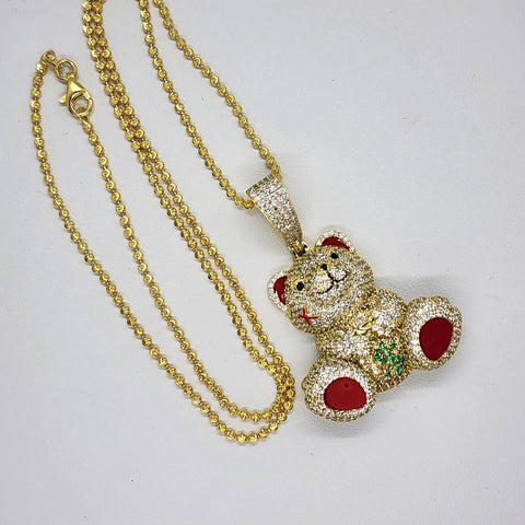 Brand New Sterling Silver 925 Teddy Bear Necklace