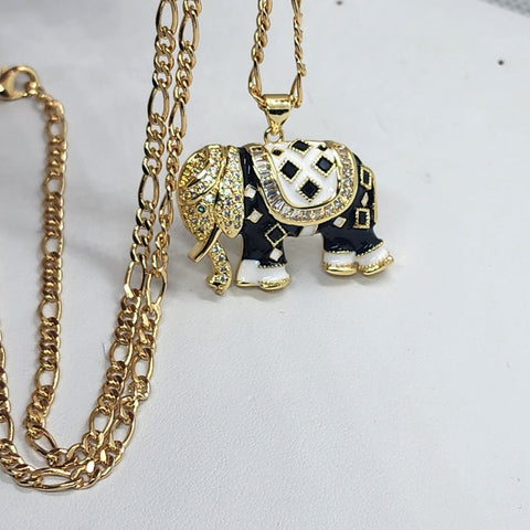 Brand New Black Elephant Necklace