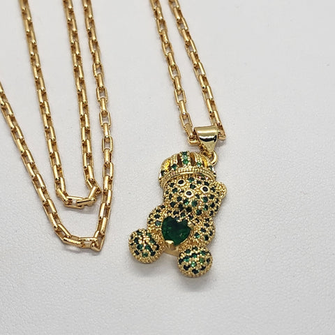 Brand New Crown Teddy Bear Necklace