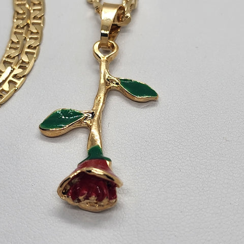 Brand New Brazilian 18k Gold filled Rose Necklace