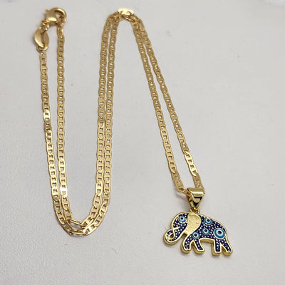 Brand New Blue Elephant Necklace