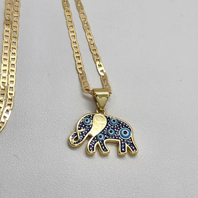 Brand New Blue Elephant Necklace